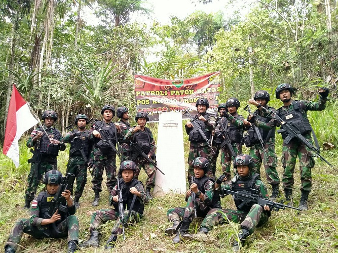 Jada Kedaulatan WILAYAH NKRI, Satgas Pamtas Yonif 312/KH Patroli Patok Batas Negara