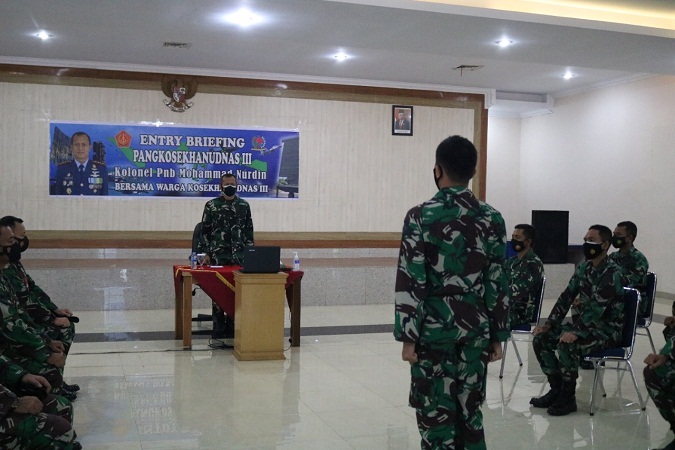 Entry Briefing Panglima Kosekhanudnas III Kolonel Pnb Mohammad Nurdin