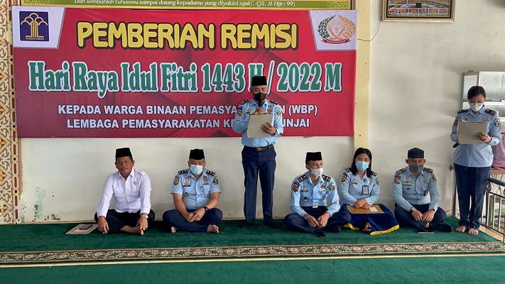 Remisi Khusus Idul Fitri 1443 H Diberikan Lapas Binjai Kanwil Kemenkumham Sumut