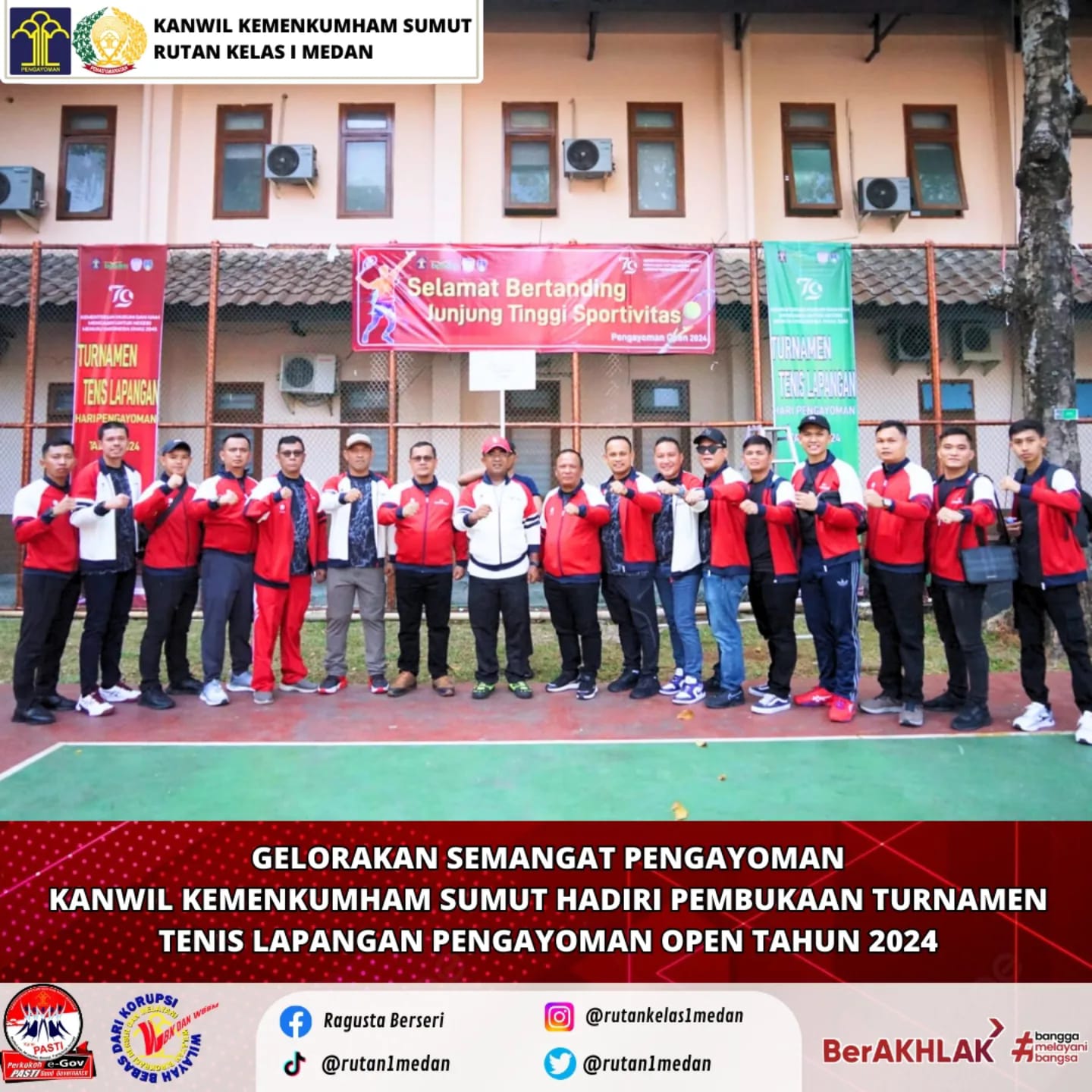 Gelorakan Semangat Pengayoman, Ketua POP Sumut Menghadiri Acara Pembukaan Turnamen Tenis Lapangan Pengayoman Open Tahun 2024