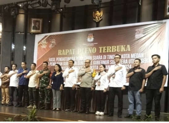 KPU Kota Medan Menggelar Rapat Pleno Terbuka Hasil Rekapitulasi Penghitungan Perolehan Suara Pilkada Tahun 2024