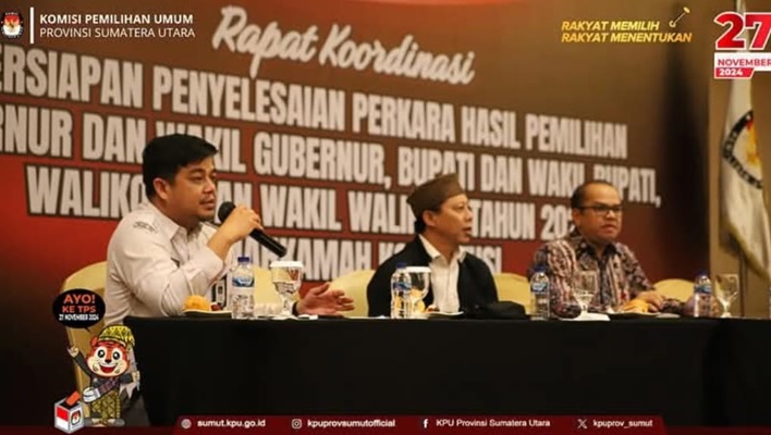 KPU Sumut Mengadakan Rakor Persiapan Penyelesaian Hasil Pilkada Tahun 2024