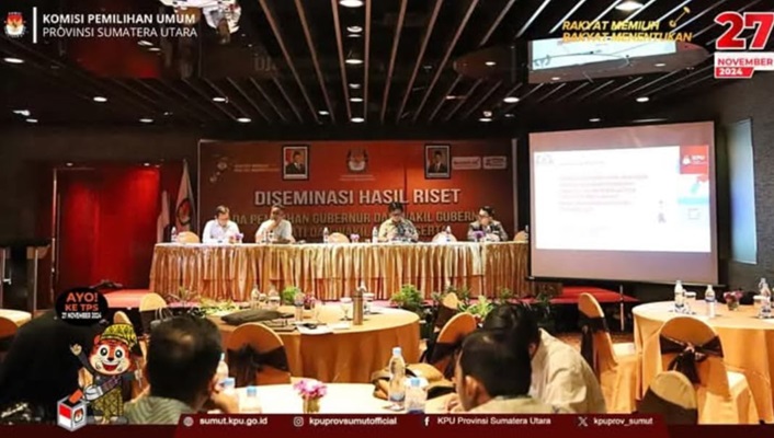 KPU Sumut Menggelar Kegiatan Diseminasi Hasil Riset Pada Pilkada Tahun 2024